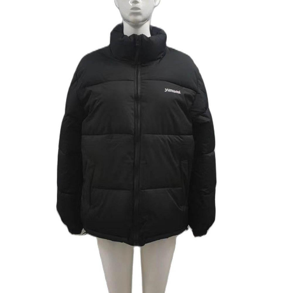 Wintermantel Damen Lässiger Winddichter Daunenbaumwollmantel Warme Verdickte Jacke Solide Oberbekleidung Allgleiches Lose Oberteile Kleidung