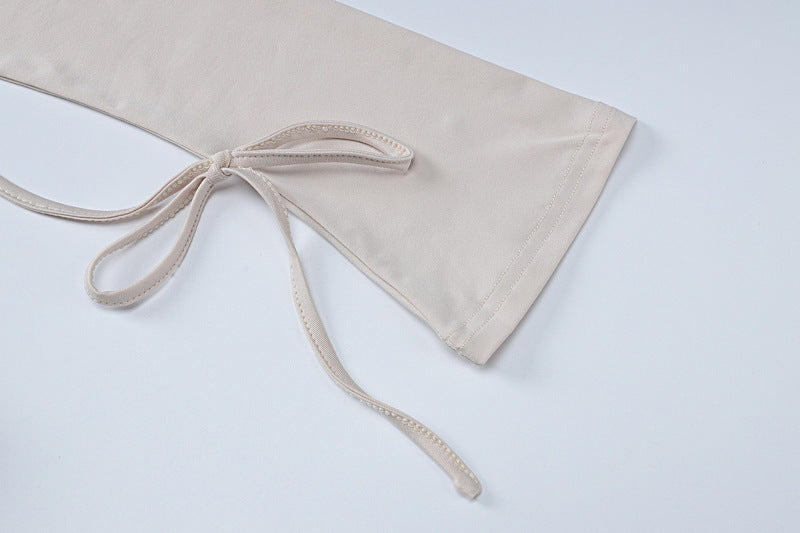 Square Collar Slimming High Waist Bell Sleeve Dress