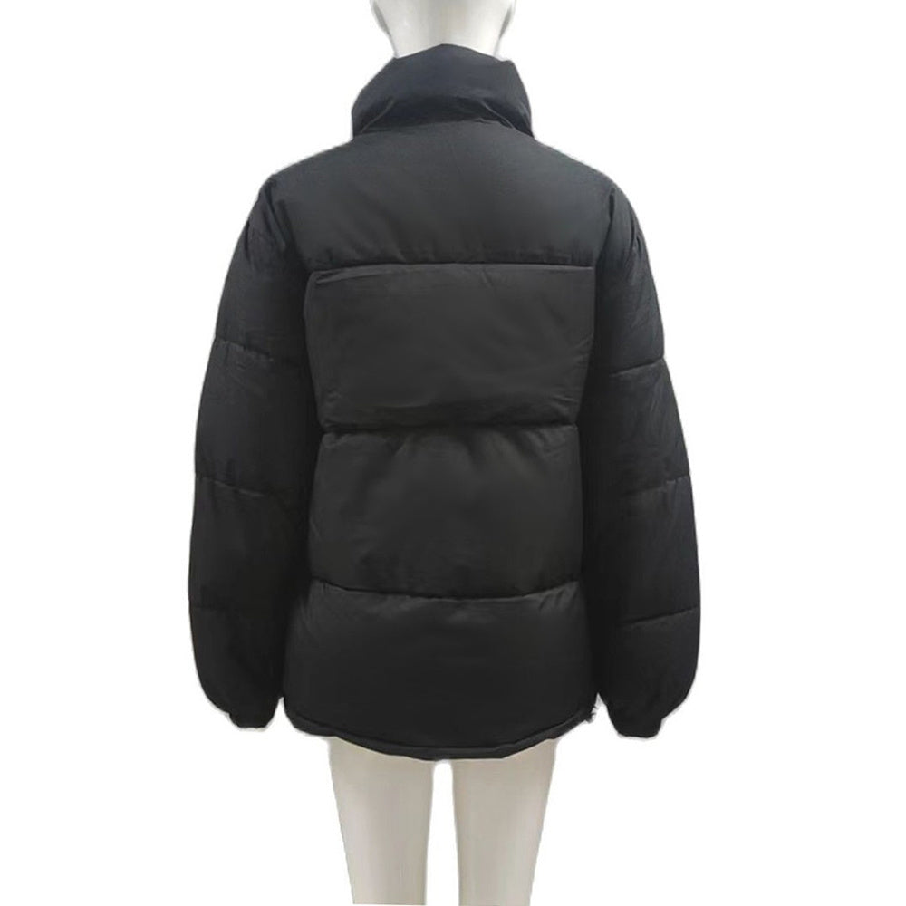 Wintermantel Damen Lässiger Winddichter Daunenbaumwollmantel Warme Verdickte Jacke Solide Oberbekleidung Allgleiches Lose Oberteile Kleidung